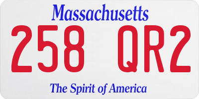 MA license plate 258QR2