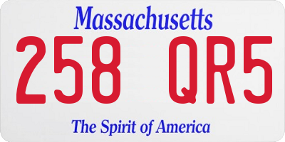 MA license plate 258QR5