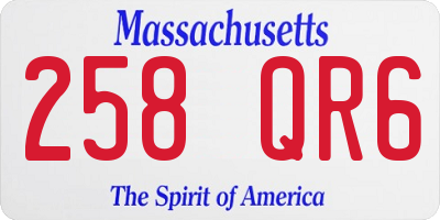 MA license plate 258QR6