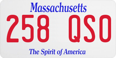 MA license plate 258QS0