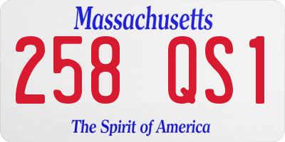 MA license plate 258QS1