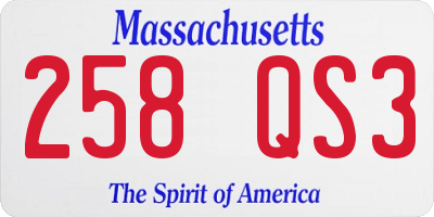 MA license plate 258QS3