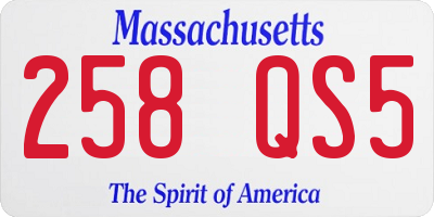 MA license plate 258QS5
