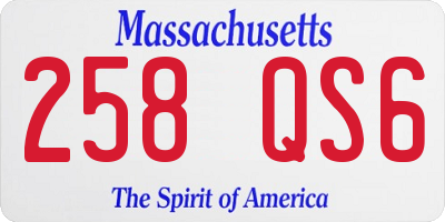 MA license plate 258QS6