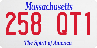 MA license plate 258QT1