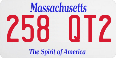 MA license plate 258QT2