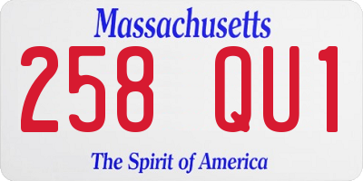 MA license plate 258QU1