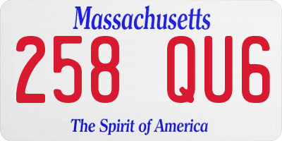 MA license plate 258QU6