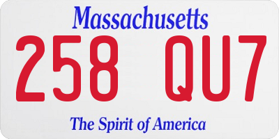 MA license plate 258QU7