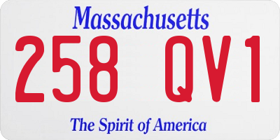 MA license plate 258QV1
