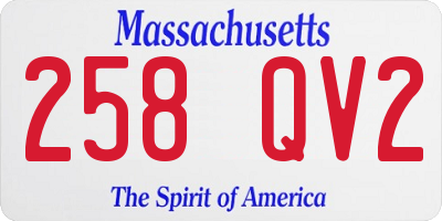MA license plate 258QV2