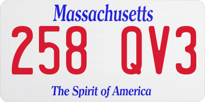 MA license plate 258QV3