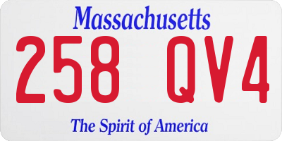 MA license plate 258QV4