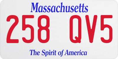 MA license plate 258QV5