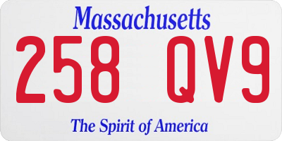 MA license plate 258QV9