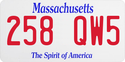 MA license plate 258QW5