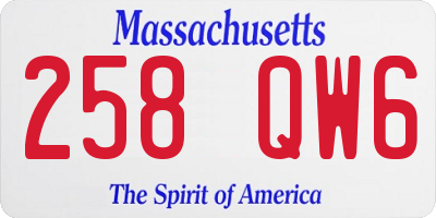 MA license plate 258QW6