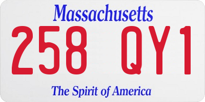 MA license plate 258QY1