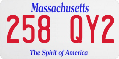MA license plate 258QY2