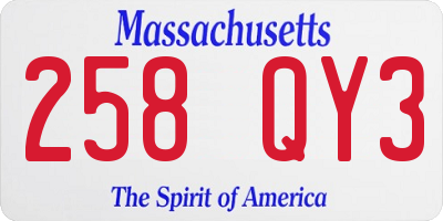MA license plate 258QY3