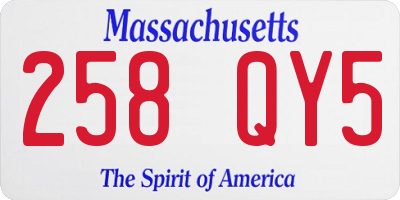 MA license plate 258QY5