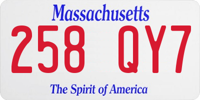 MA license plate 258QY7