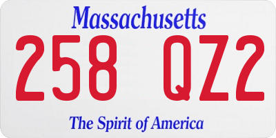 MA license plate 258QZ2