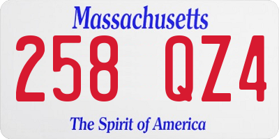 MA license plate 258QZ4