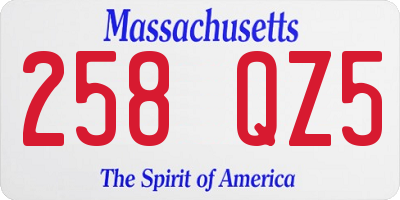 MA license plate 258QZ5