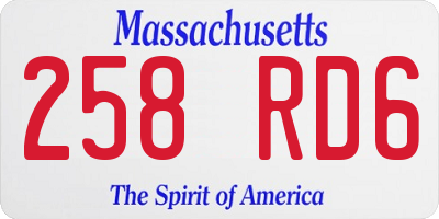 MA license plate 258RD6