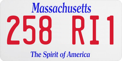 MA license plate 258RI1