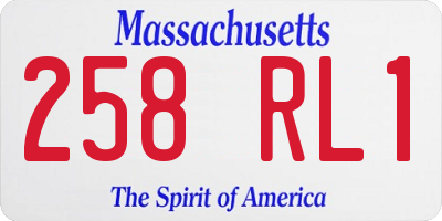 MA license plate 258RL1