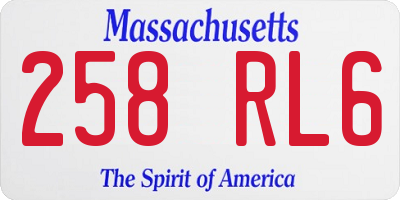 MA license plate 258RL6