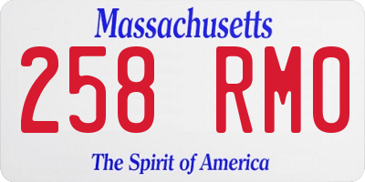 MA license plate 258RM0