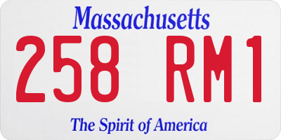 MA license plate 258RM1