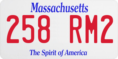 MA license plate 258RM2