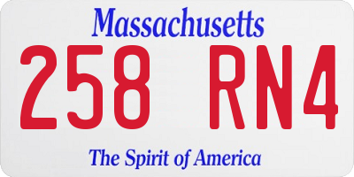 MA license plate 258RN4