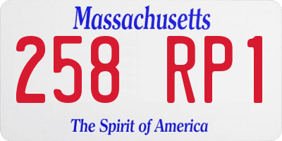 MA license plate 258RP1