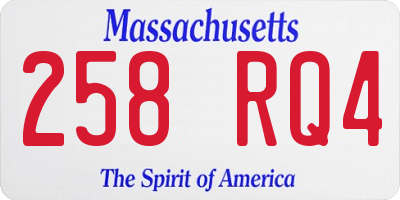 MA license plate 258RQ4