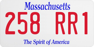 MA license plate 258RR1