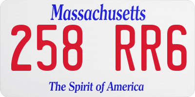 MA license plate 258RR6