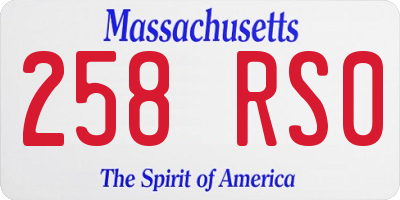 MA license plate 258RS0