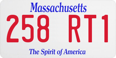MA license plate 258RT1