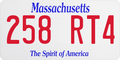 MA license plate 258RT4