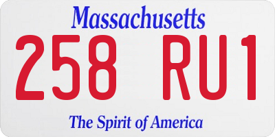 MA license plate 258RU1