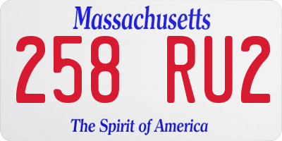 MA license plate 258RU2