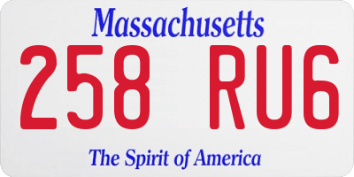 MA license plate 258RU6