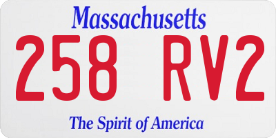 MA license plate 258RV2