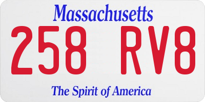 MA license plate 258RV8