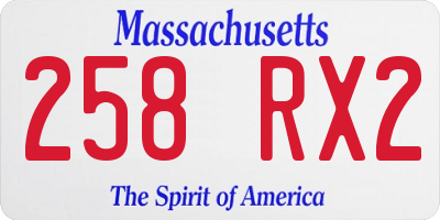 MA license plate 258RX2